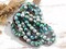 *20* 8mm Etched Silver AB Washed Blended Pacific Blue Turquoise Fire Polished Round Beads